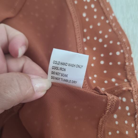Princess Polly Mini polka dot brown women's mini skirt Size 8 Fall soft girl - Picture 8 of 11